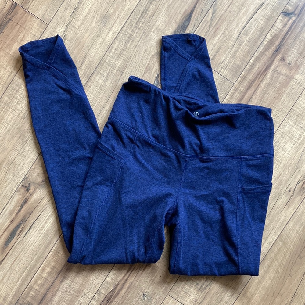 GAIAM Petal Marled Performance Legging Navy Blue M